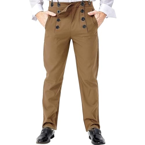Ya-cos Men Steampunk Pants Classic Victorian Pants Adult Vin