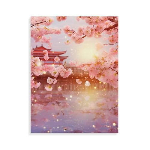 Kit peinture par numéro fleurs de cerisier 30x40 cm avec 24 couleurs acryliques pour adulte