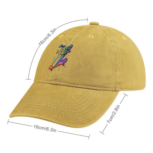 Rainbow Skateboard Boys Will Be Boys Hat Baseball Cap Adjustable Unisex2