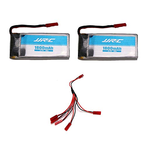 INKPOT Repuestos para baterías JJRC H68 2PCS 3.7V 1800mAh Baterías con Cable 5 en 1 Accesorios (2 baterías + Cable 5 en 1)