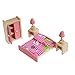 Produktbild Xiton Möbel Spielzeug Puppenhaus Schlafzimmer-Möbel Set Bett + Tisch + Lampe + Schrank Decke Rosa