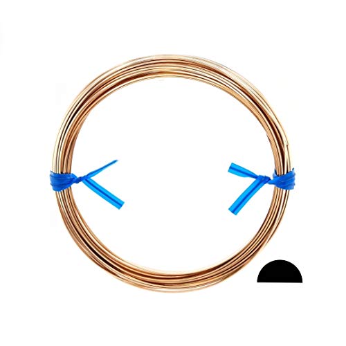 Image of 1 Ounce (25 Ft) 14 /20 Yellow Gold Filled Wire 18 Gauge, Half Round, Dead Soft - from Craft Wire
