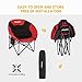 KingCamp Foldable Saucer Moon Lounge Chair with Cupholder Storage Pocket for Indoor Home or Outdoor Camping and Tailgating Use, Black/Red