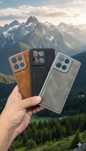 Image of amazon basics Back Cover for Samsung Galaxy A56 5G | Ultra Slim Soft Rubberised Case | Oil Feel Soft Leather Back | Camera Protection - Gray