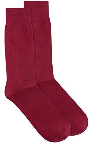 1 Pair of Antonio Ricci Solid MAROON Burgundy Color Men's COTTON Dress SOCKS