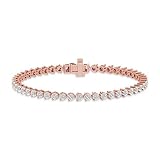 La4ve Diamonds Elegant 1.00 Carat Real Diamond Martini Tennis Bracelet (J, I3) Rose Gold Rhodium Pla