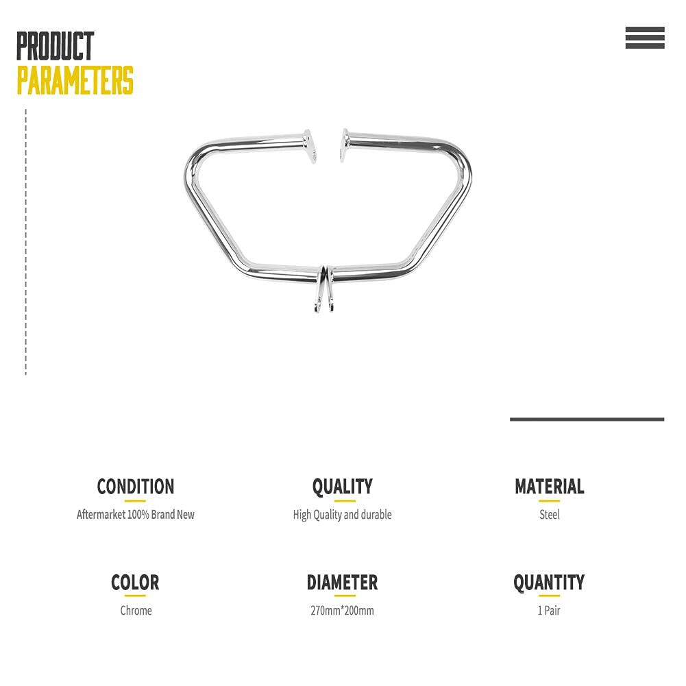 Protection Contre Les Chutes de Pare-Chocs de Moteur de Moto pour autoroute Compatible avec T.riumph Bonneville Bobber T100 T120 T 100 120 Street Twin/Cup Thruxton 1200 R 2016-2022 (Chrome)