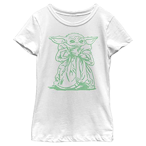 T-shirt Star Wars pour fille grand format blanc avec motif de Grogu