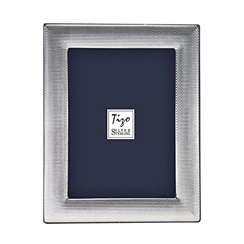 Tizo 5X7 Mesh Border Silver Deco Picture Frame, Boutique Quality Photo Frame, Tizo Collection (925 Sterling Silver) #TOP4