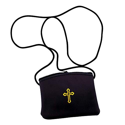 VILLAGE GIFT IMPORTERS Slim Leather Burse with Strap and Zipper Closure