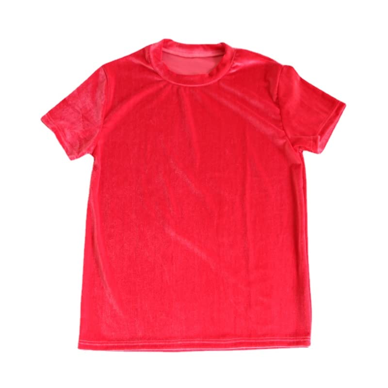 T-shirt en velours hip-hop homme XL col rond noir style hipster