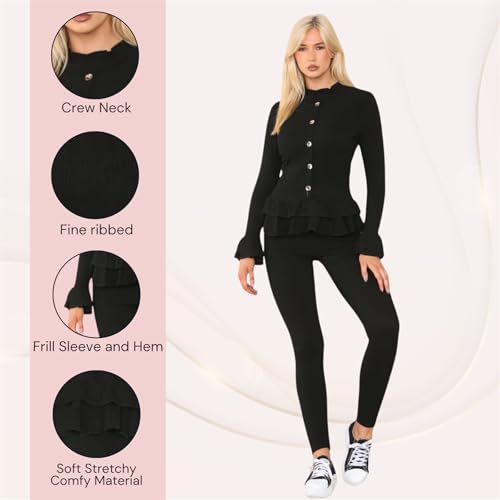 Survêtement péplum à volants noir taille 42 anti-complexes - 5