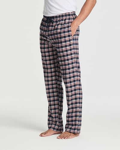 Image of Real Essentials 3 Pack: Men's Soft Cotton Flannel Pajama Pants PJ Lounge Bottoms Elastic Waist Pockets (Big and Tall)