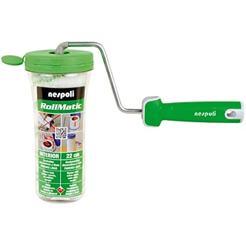 Nespoli Paint Roller with Rollmatic System 22 cm - Perfect for Walls and Ceilings, with Protective Packaging, Change Roller Without Spotting Cover