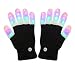 #1 Premium Quality LED Lighting Gloves, Flashing Fingers, Rave Gloves, Colorful Gloves, Light Show by TRITECHNOX (Black - Lighting Fingers, Type 1)