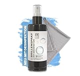 Brillenreiniger MIT DESINFEKTION/Brillenspray für Brillen, Lesehilfen und Sonnenbrillen – Zuverlässige Brillenreinigung, auch gegen Viren und Bakterien (250ml Desinfektion)