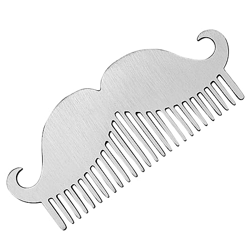 VICASKY Stainless Steel Beard Comb Men's Wide Tooth Combs for Thin Hair Bristle Beard Grooming Tool Pocket for Men Styling