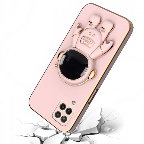 Image of for Samsung Galaxy M33 5G Case Cute 3D Astronaut Stand Design Camera Protection Shockproof Soft Back Cover (for Samsung Galaxy M33 5G, Pink)