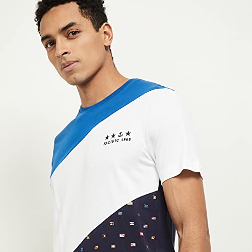 Image of Max Men's Cotton Colorblocked Ultra Slim Fit Crew Neck T-Shirt