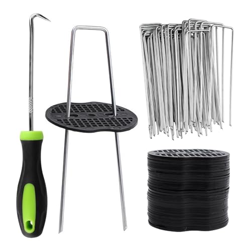 Garden Stakes - U Shape Reusable Ground Pins, 15x2.5cm/6x1inches Tent Stake Pegs | For Fences Trampolines Tarps Canopies Lawn Po