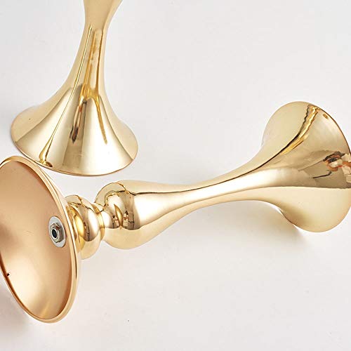 Yang1Mn.ornaments Luxury Europe Type Electroplating Iron Display A Mermaid Wedding Vintage Candlestick Creative Geometric Candle Cup D13H30/37/48Cm 1Pcs (Color : Gold, Size : S) #TOP2