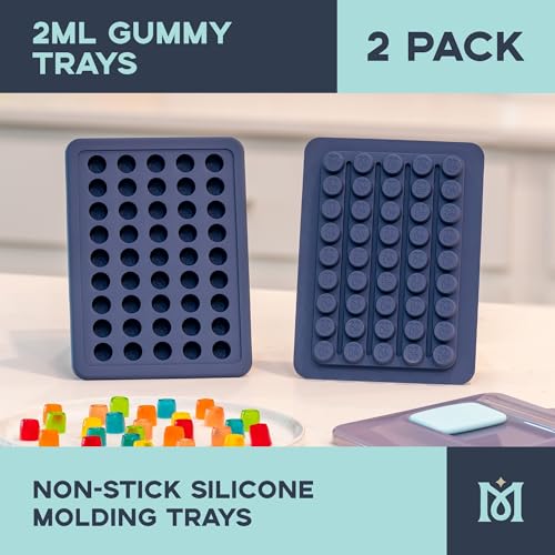 Magical Butter Magical Gummy Molds - Durable Silicone Mold Tray for Gummy, Chocolate & Hard Candies - Storage Container Lid - Easy to Clean & Dishwasher Safe - 2mL Silicone Molds