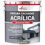 ARCANE INDUSTRIES Pintura acrílica para exteriores, impermeable y duradera para fachadas exteriores - ARCAFAÇADE RENOV - 10 L (+ o - 60 m² en 1 capa) Gris piedra - RAL 7030