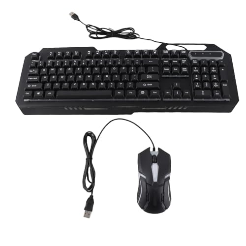 Kit de teclado y ratón retroiluminado con cable USB de 1200DPI ergonómico 6