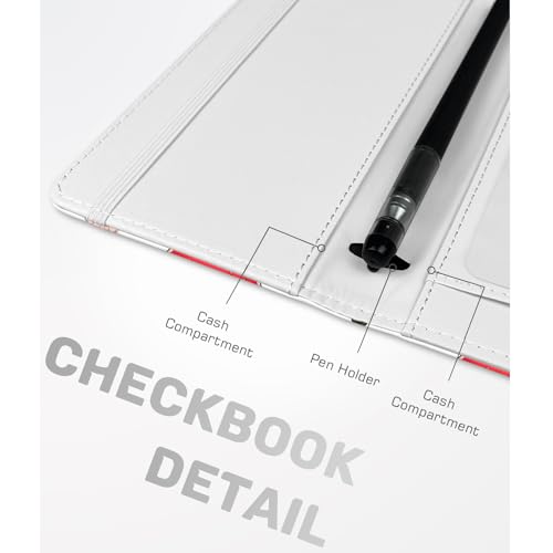 Image of Printed Checkbook Cover, RFID Blocking Checkbook, Stylish, Lightweight, Slim Durable, Multi-Functional Checkbook Holder for Personal and Business Checks (Strawberry)