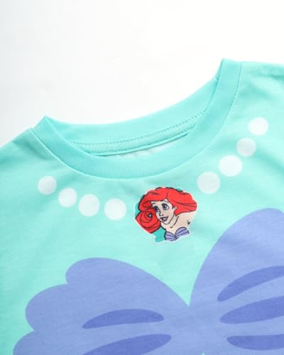 Image of Disney Cinderella Ariel Rapunzel Toddlers & Girls Short Sleeve Graphic Tees | Officially Licensed, Soft Cotton Blend, Comfortable Crewneck T-Shirt for Everyday Fit, Great for Play, Dress Up & Layering
