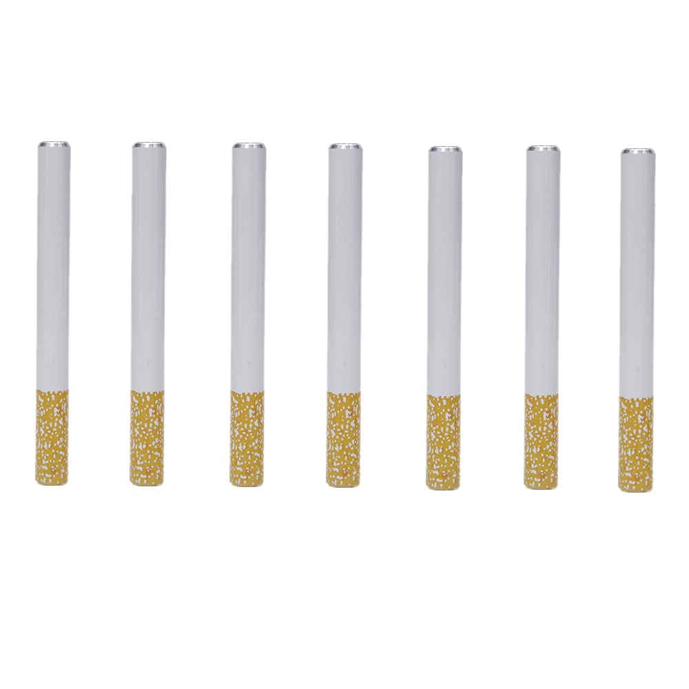 7 Pcs Alloy Cigarette Holder Tobacco Accessorie Portable Mini Pipes for Various Tobacco, Herb Reusable