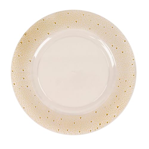 Platos cargadores redondos plásticos 13 pulg dorados x6 miniatura 1