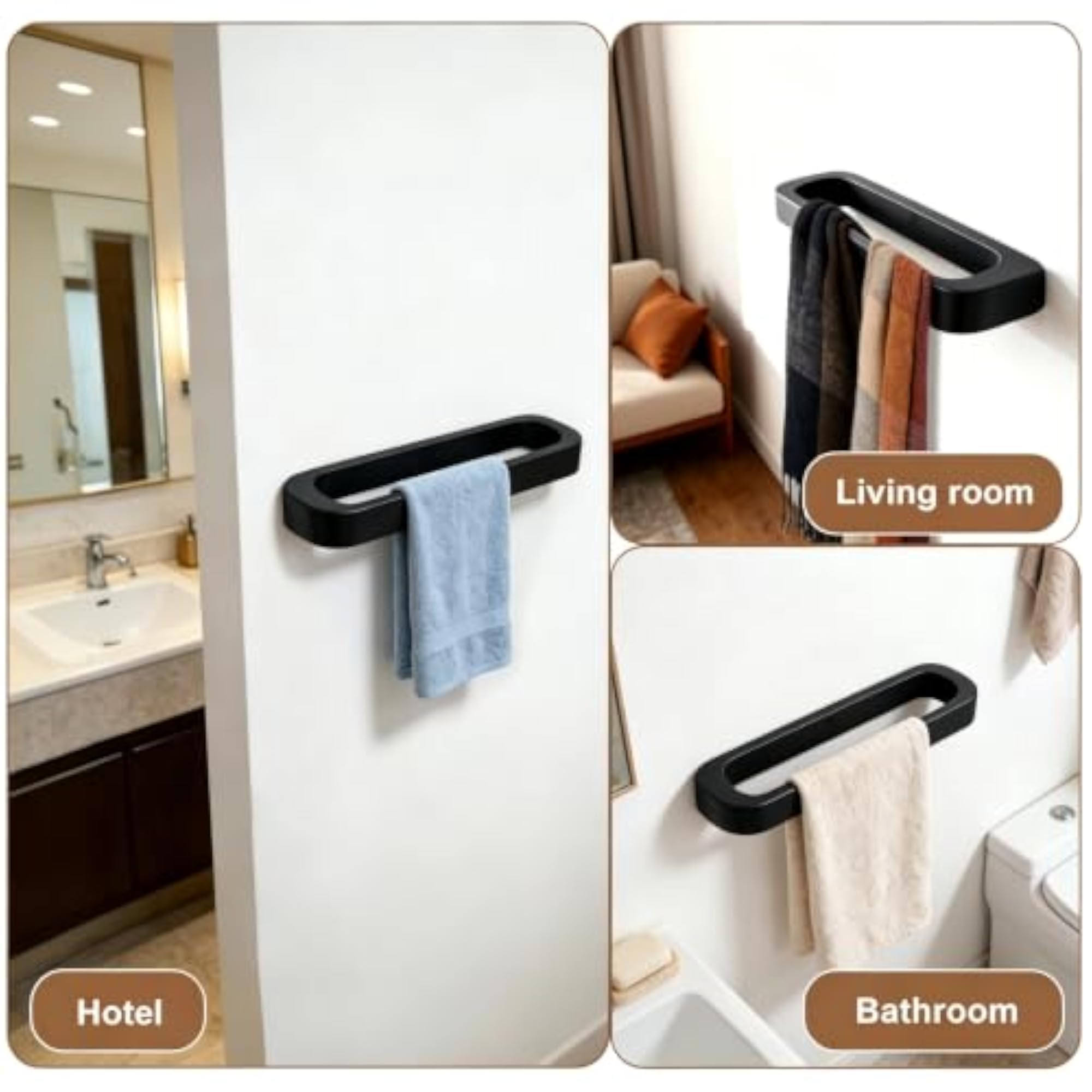 Small Wood Towel Rack Wall Mounted Towel Bar