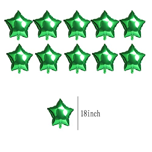 Image of 10PCS 18 inch Star Balloons Foil Balloons Foil Membrane Balloons Party & Wedding Decoration, Green