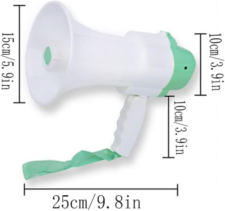 Megaphone Portable Megaphone Handheld Loud Speaker, Shouting/Recording Bullhorn Travel Guide Speech Teach Voice Amplifier W/Foldable Handle Bullhorn Amplifiers(OneColor)
