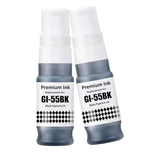 Encre GI-55 compatible Canon Maxify GX2050 GX1050 recharge bouteille noire pack de 2