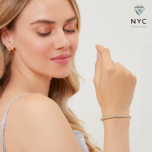 NYC Sterling Tennis Bracelet for Women - 3mm Elegant Cubic Zirconia Bracelet 6.5"-7.5" - Versatile Jewelry for Women, Professional and Social Wear2