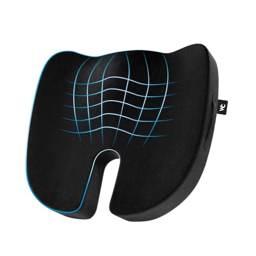 Image of Wonder Care Orthopedic Coccyx Cusion | High Density Memory Foam for Back Pain, Sciatica, Tailbone Relief | 2 Years Warranty (Velvet Cover, 120Kg)