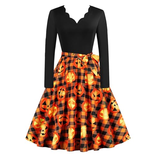 Robe d'été mi-longue idéale pour une soirée d'halloween rétro chic