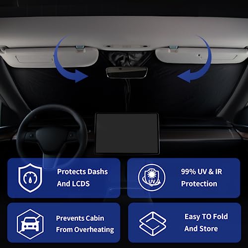 for Benz C-Class Sunshade Windshield Sun Shade Fits 2015-2023 2024 2025 Mercedes Benz C Class W205 C250 C300 C400 Windshield Cover Window Sun Visor Protector Block UV Ray 210T Reflective Reflector