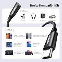 UGREEN USB C Klinke Adapter USB C auf 3,5mm Kopfhörer Adapter, Schwarz – Ansicht 5