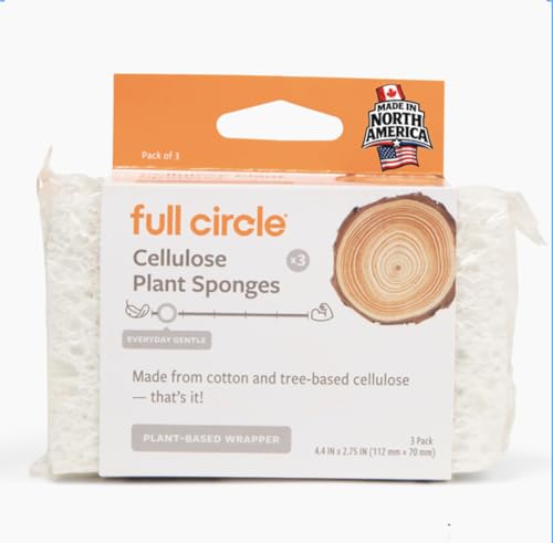 10 Best Cellulose Sponges That Make Cleaning a Breeze 4 Full Circle Plain Jane Plant-Based Cellulose Sponges (3-Pack)