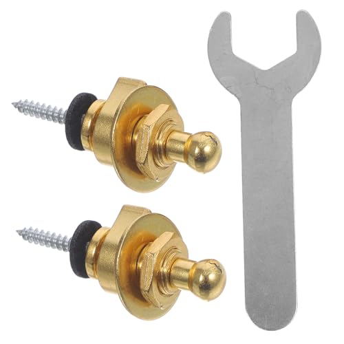 Vaguelly Strap Lock Buttons Guitar Strap End Pins Metal Locking Pins Anti-slip for Acoustic Guitars
