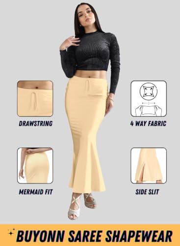 Image of Saree Shapewear Petticoat for Women, Stretchable Saree Shaper