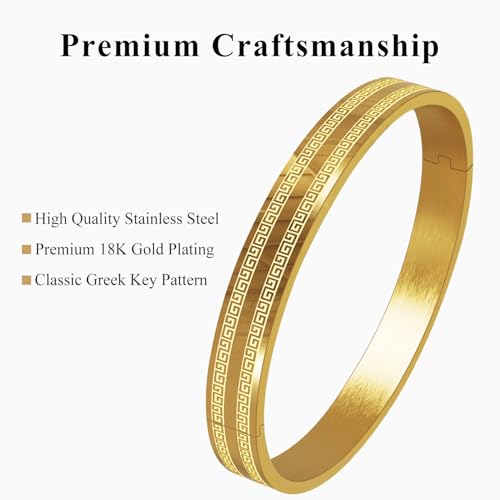 18K Gold Plated Love Bangles Bracelet for Women, Friendship Love Gold Stainless Steel Bangle Cuff, Non-tarnish Gold Bracelet, Trendy Gold Jewelry Gift for Birthday, Christmas3