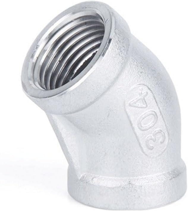 Pipe connector, BSP Female Thread 304 Stainless Steel 45 Degree Elbow Pipe Fitting Connector Adapter(1/8")