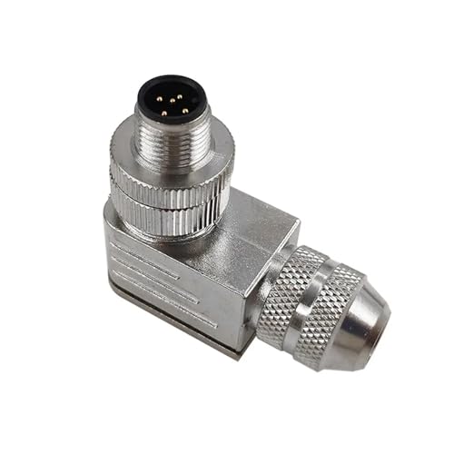Conector acodado M12 blindado de 5 pines para proteger señales de sensor 5