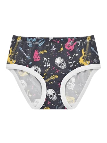 ZZKKO Rock Guitar Music Abstract Style Girls Underwear Toddler Panties for Girls Comfort Brief Size 2-8T