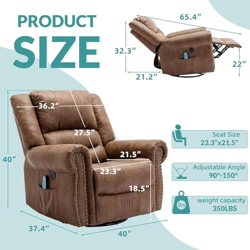Sillón Plegable Marrón Tela Suede miniatura 2