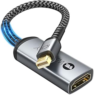 4K Mini DisplayPort to HDMI Adapter, WARRKY [UHD, Gold-Plated Plug, Aluminum Case] Thunderbolt to HDMI Converter Compatible for MacBook Air/Pro, Mac Mini, iMac, Surface Pro/Dock, Monitor/TV/Projector